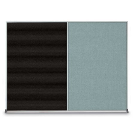 United Visual Products Triple Door Radius Plus Corkboard, 72" x UV8005PLUS-GOLD-AMETHY